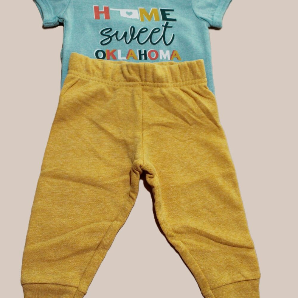 Unisex baby onesie and sweatpants outfit